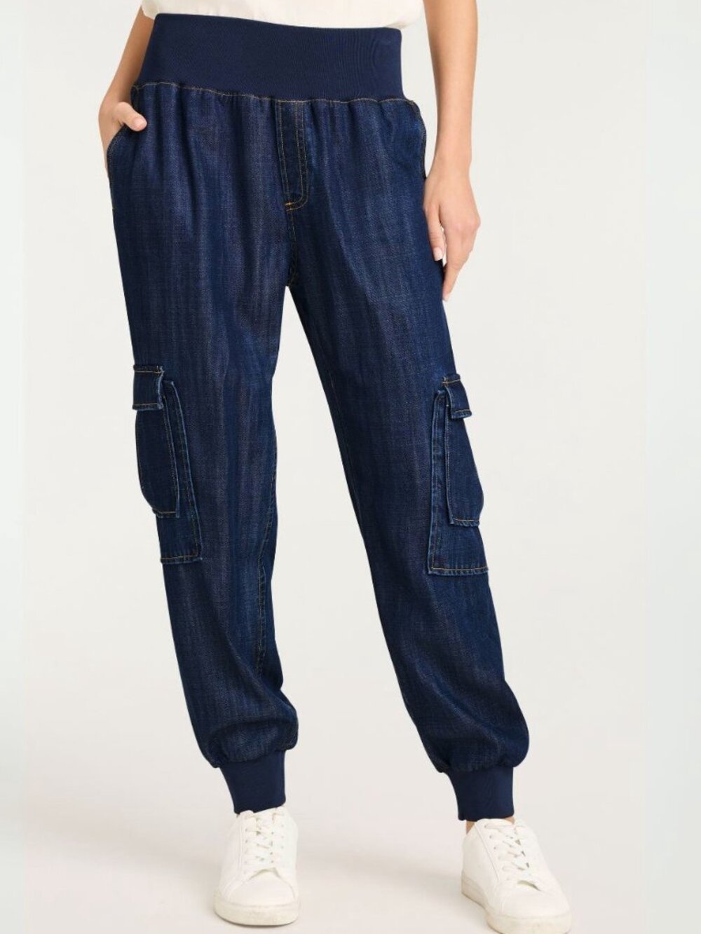 Cinq à Sept Giles Denim Cargo Jogger Pants Blue Size S